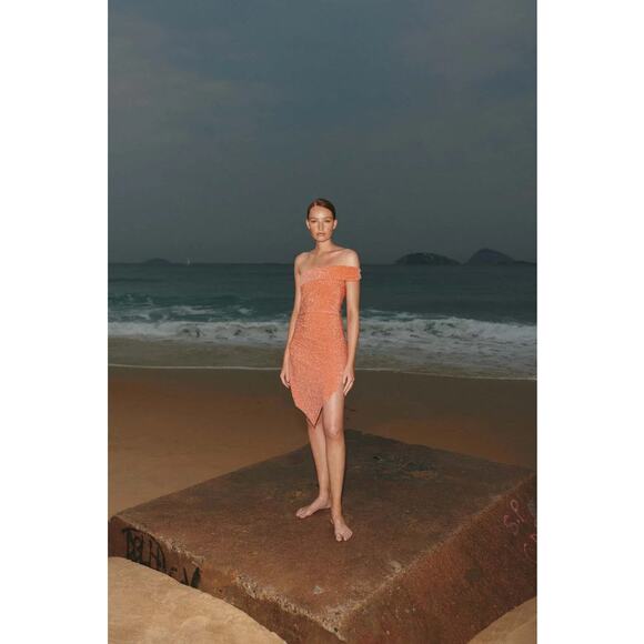 BAOBAB MANDARINE ORANGE BODYCON GOA MINI DRESS - Picture 12 of 12